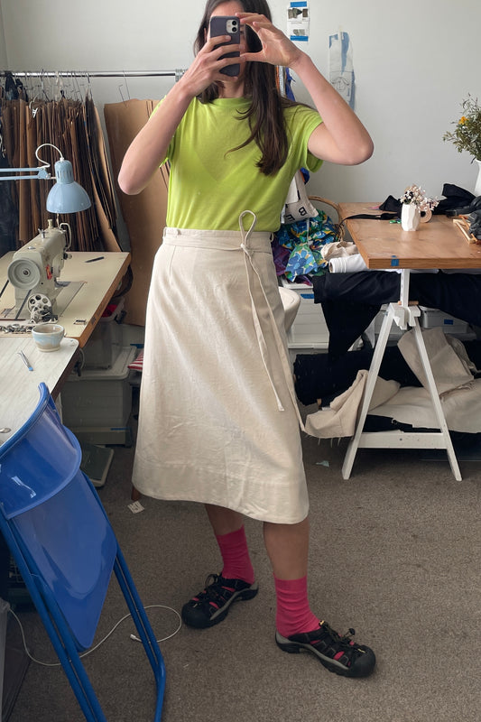 Ready / Cross Back Skirt / Natural / B2