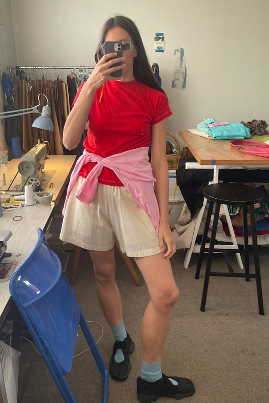 Ready / Para Short / Cream Seersucker / A1