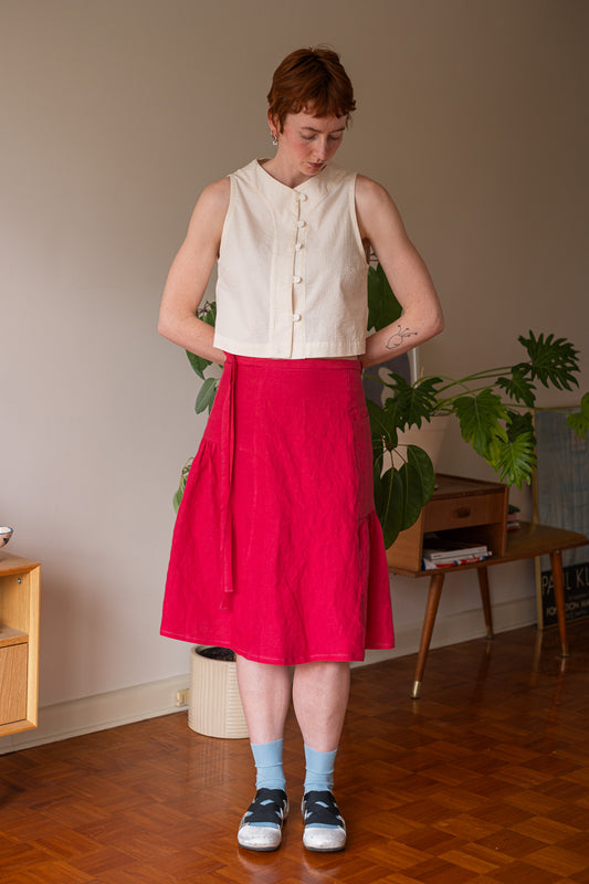 Frill CBS / Hot Pink linen / A