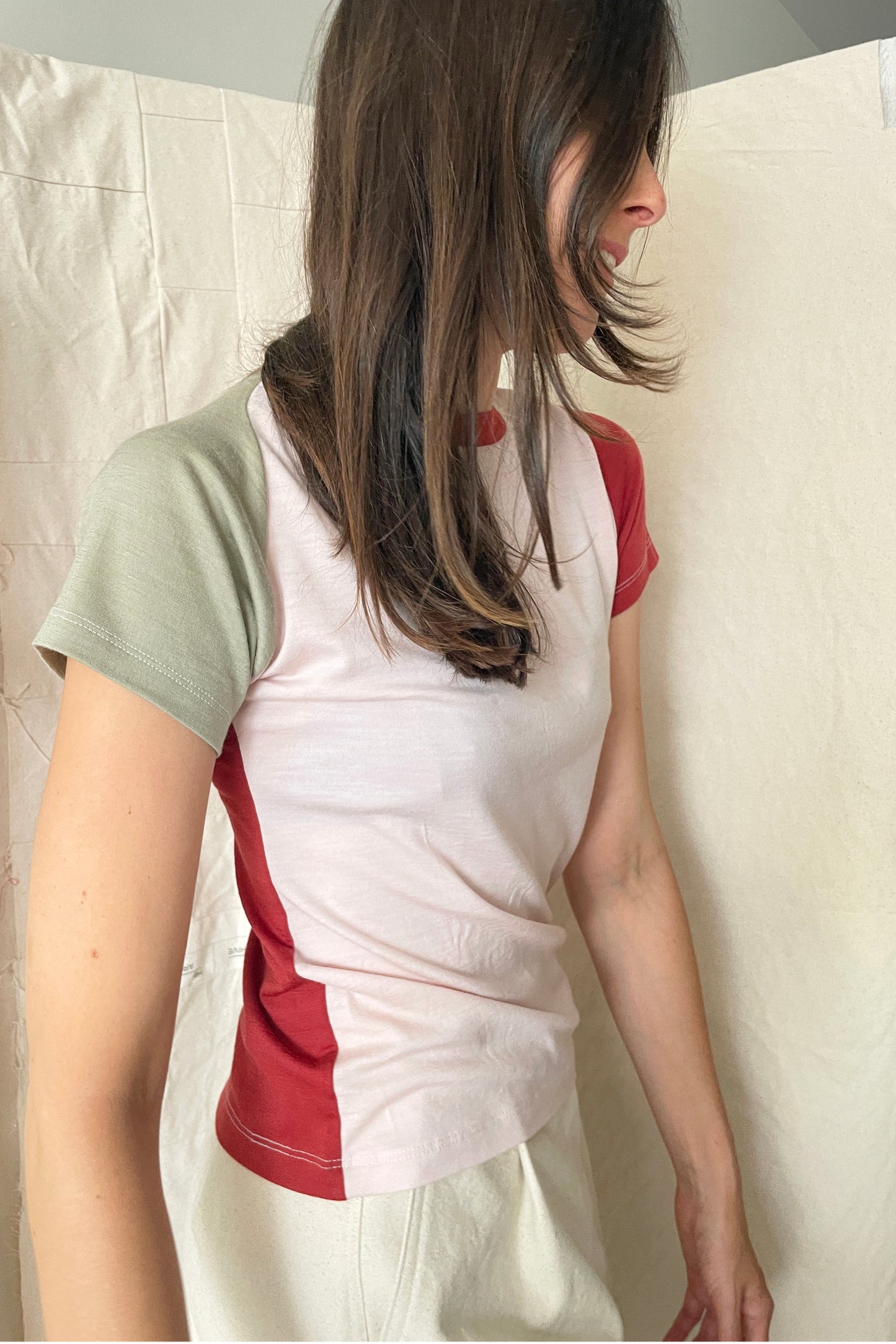 SPLICE Tee / A / Baby Pink, Brick, Sage
