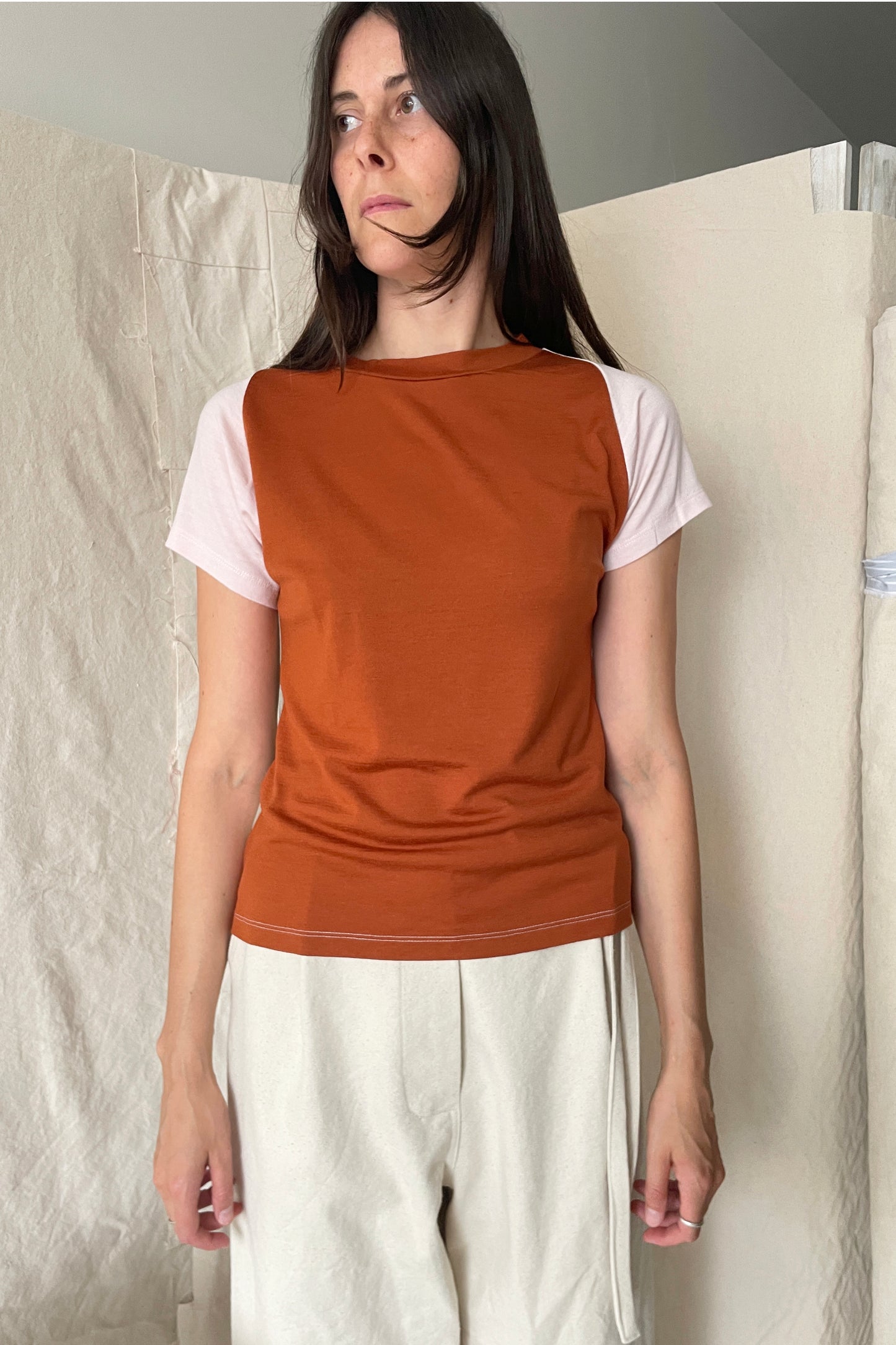 SPLICE Tee / B / Rust, Sage, Baby Pink