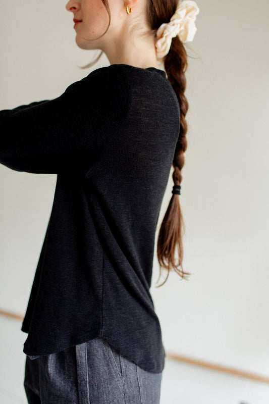 PRE ORDER Twist L.S Tee / Black Rib